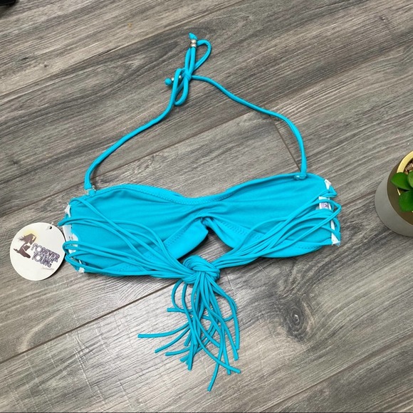 🌈 Forever young NWT bandeau teal bikini top - Picture 3 of 4